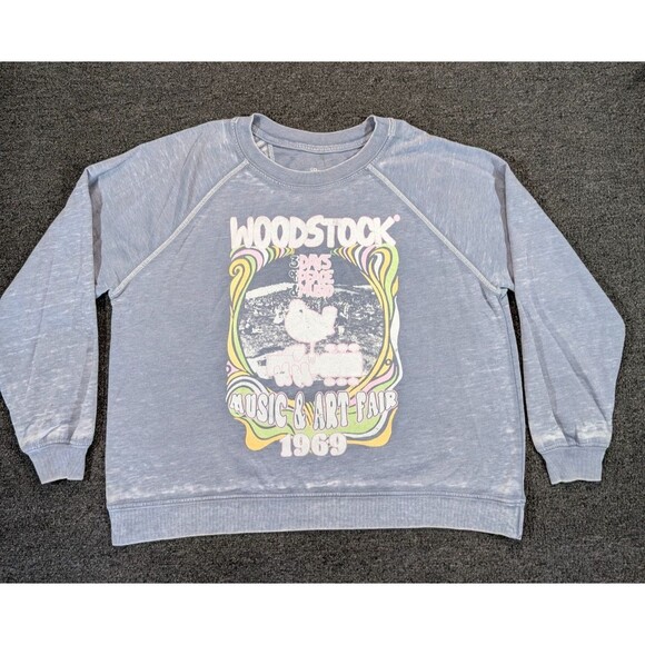 Recycled Karma Womens M Sweater "Woodstock" Pull Over Sweatshirt - Picture 2 of 7
